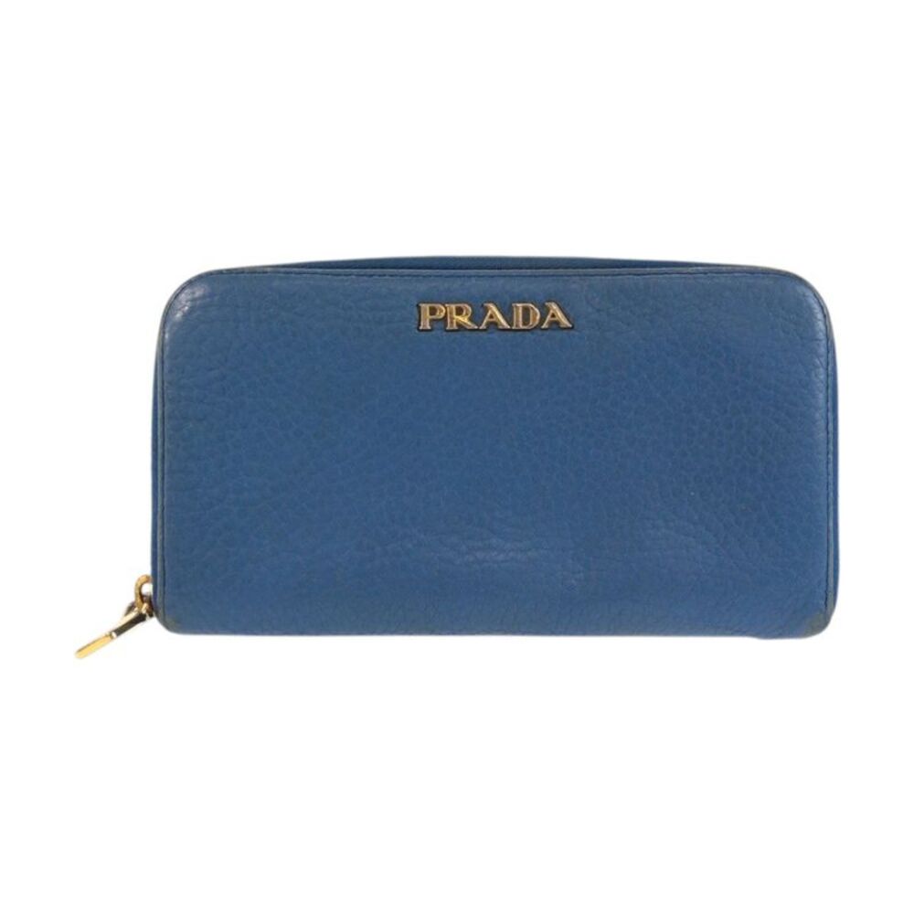 Prada Blue Leather Long Wallet